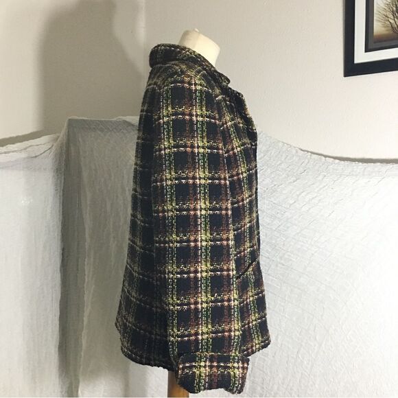 R.Q.T. Vtg Tweed Plaid Blazer Jacket Size 14 - Picture 9 of 13